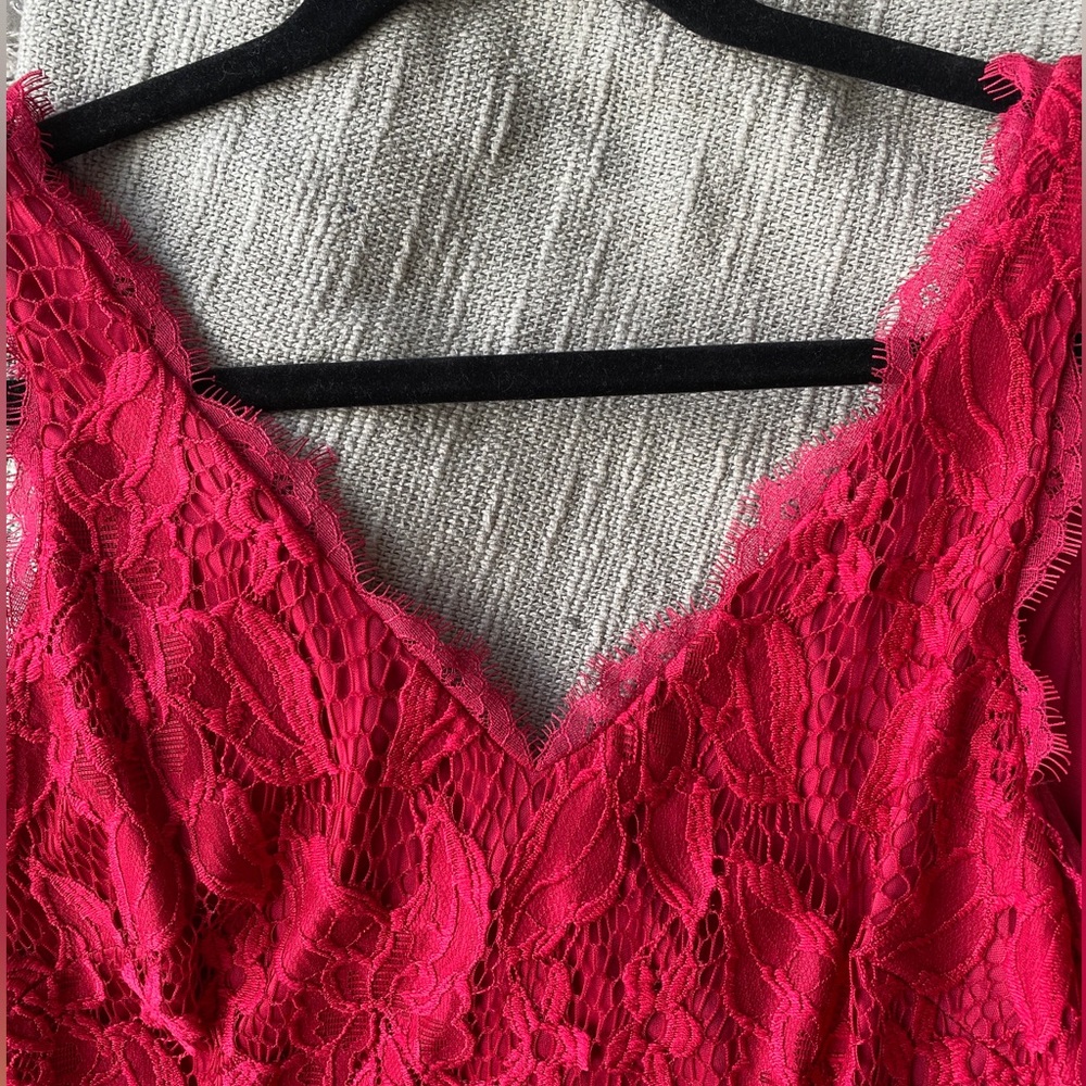 NWT Adrianna Papell Red Lace Petite Dress - Picture 5 of 7